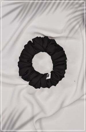 Black Textured Scrunchie - Malbus
