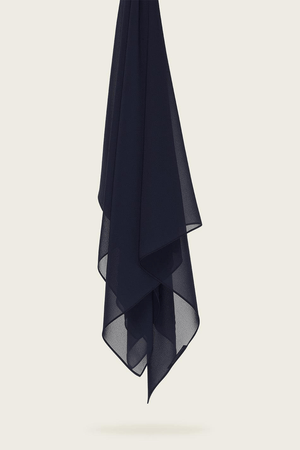 Luxe Chiffon Hijab - Navy Blue - Malbus