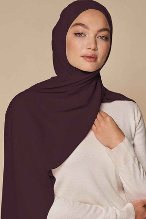 Luxe Chiffon Hijab - Plum - Malbus