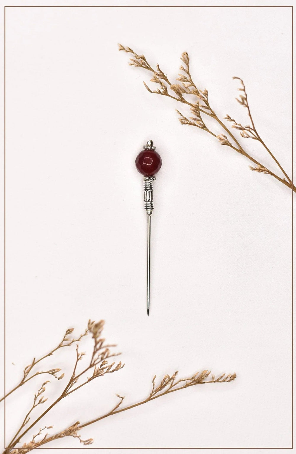 Maroon Crystal Hijab Pin - Malbus