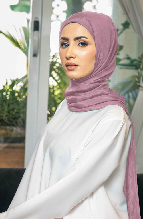 Mauve Silk Hijab - Malbus