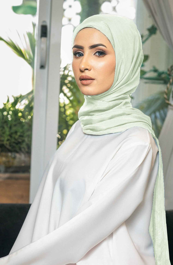 Pistachio Silk Hijab - Malbus