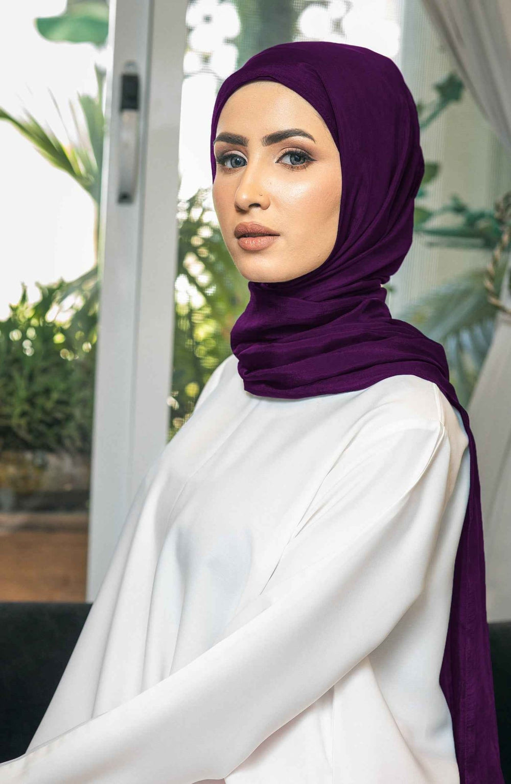 Plum Silk Hijab - Malbus