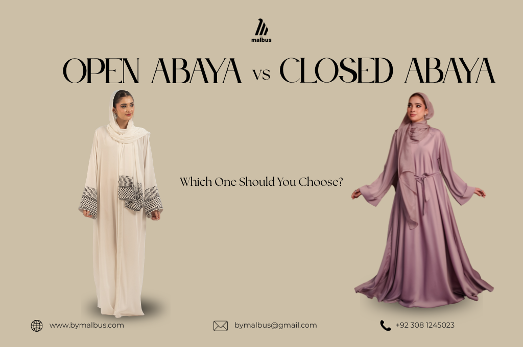 Choosing between Open Abaya vs Closed Abaya for perfect look