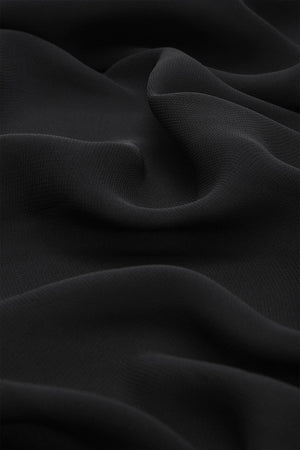 Luxe Chiffon Hijab - Black - Malbus