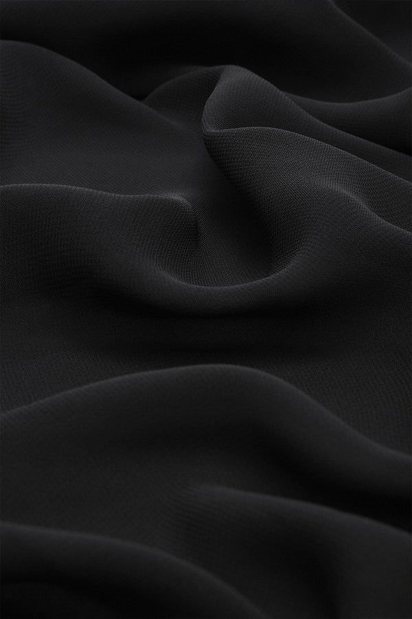 Luxe Chiffon Hijab - Black - Malbus