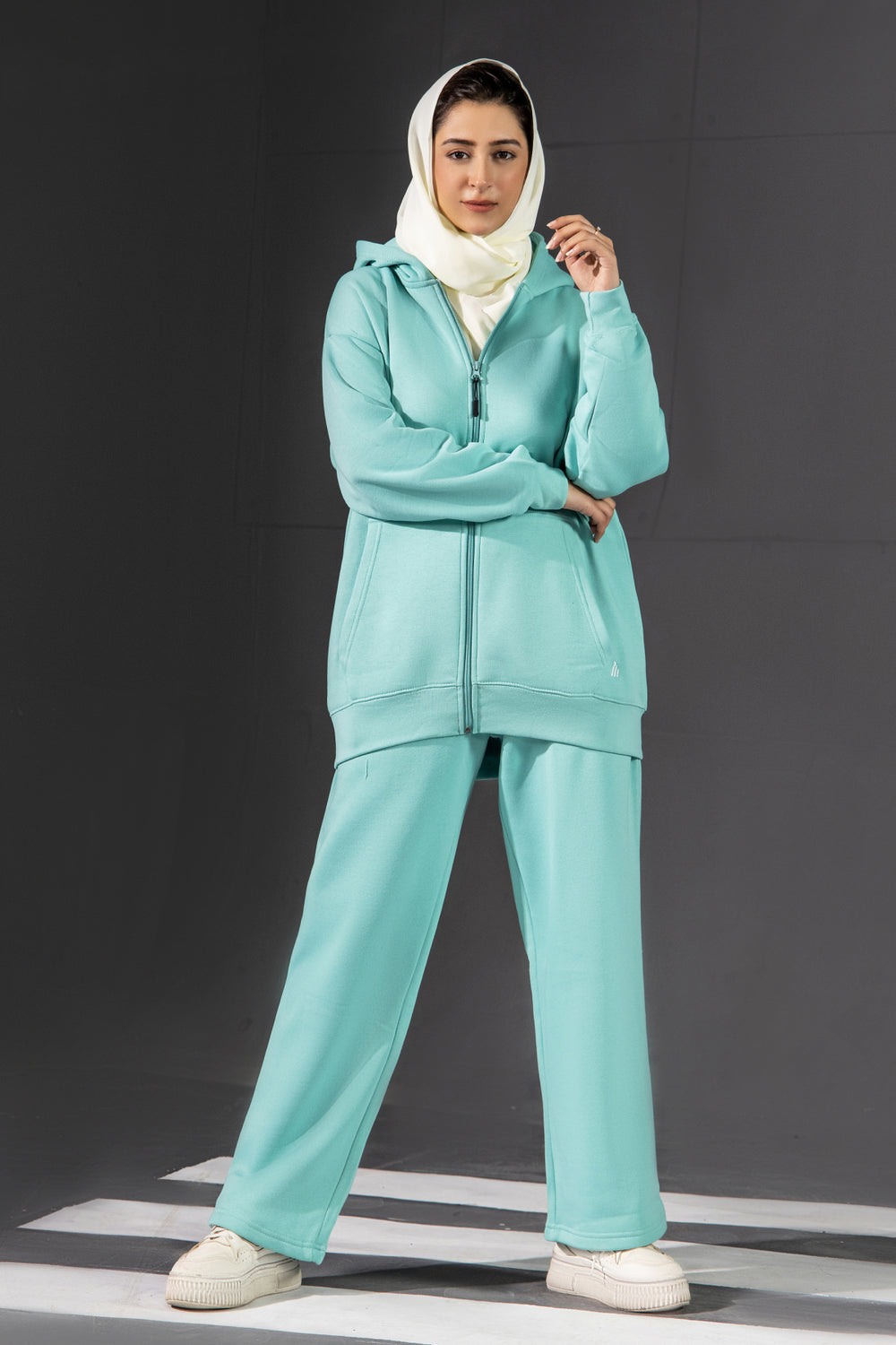 Teal Green Zipper