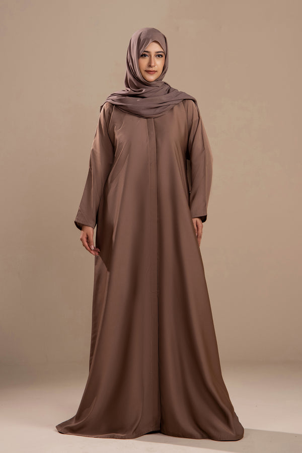 Beige - Front Open Abaya
