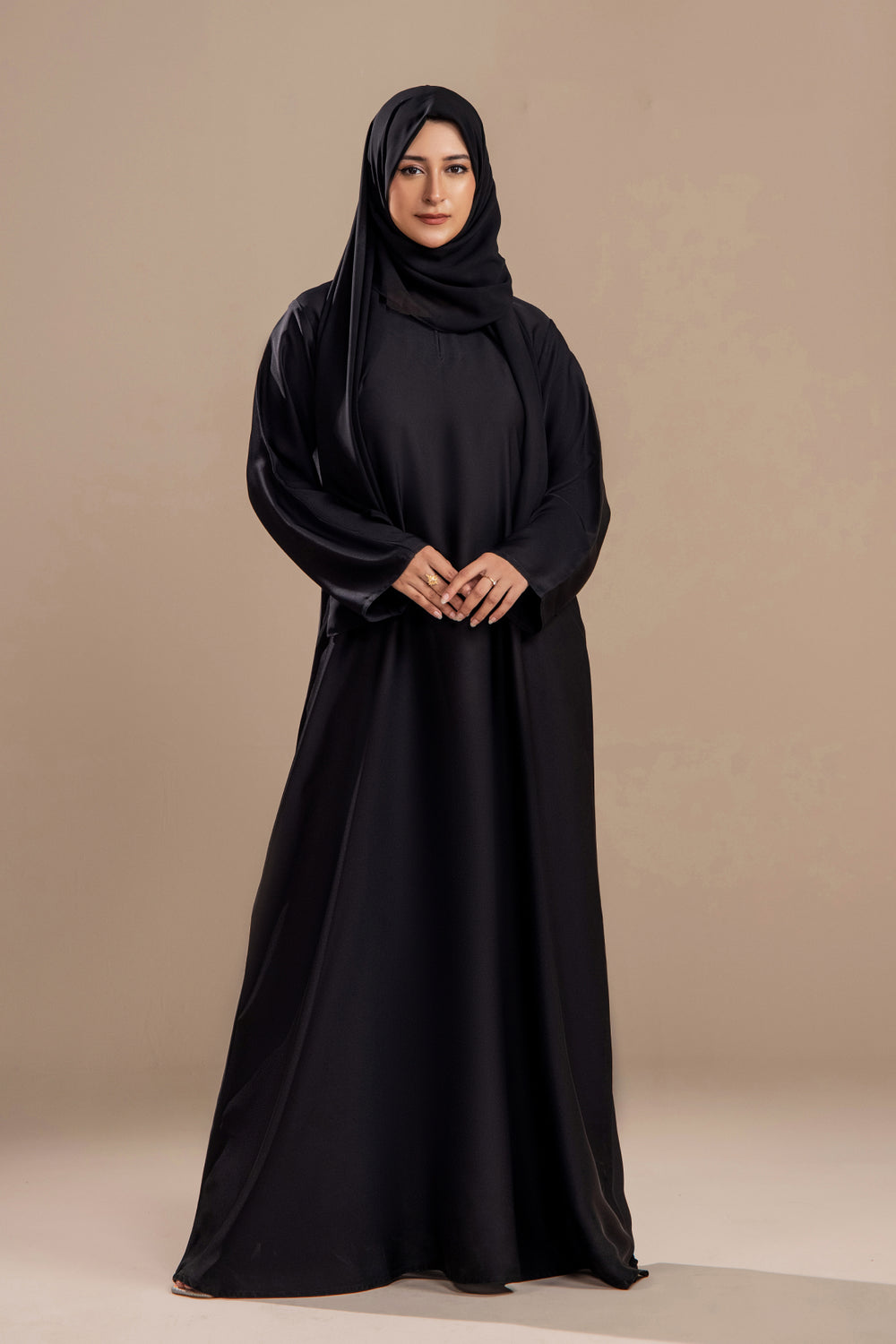 Black -  Front Close Abaya
