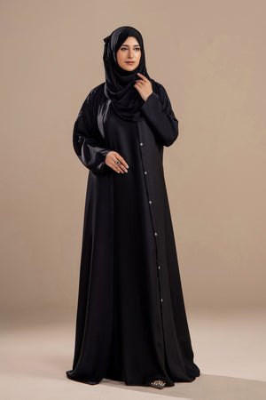 Black - Front Open Abaya
