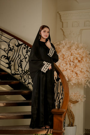 Black Aari Embroidered Abaya