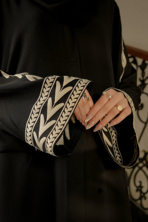Black Aari Embroidered Abaya