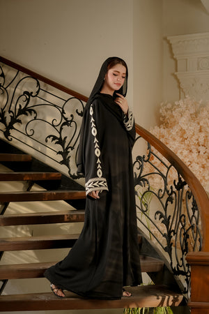 Black Aari Embroidered Abaya