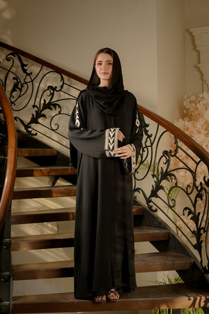 Black Aari Embroidered Abaya