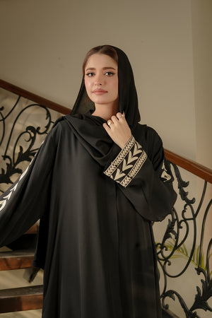 Black Aari Embroidered Abaya