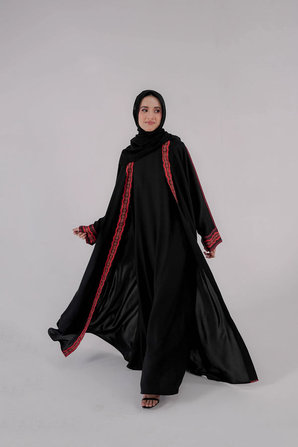 Black Nomad Silk Edge Abaya
