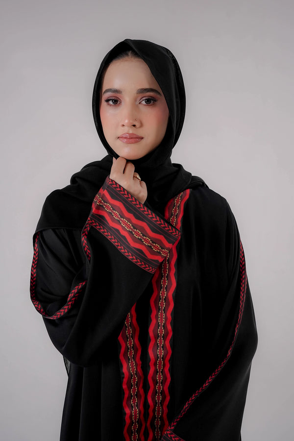 Black Nomad Silk Edge Abaya