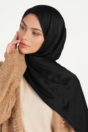 Black Silk Hijab