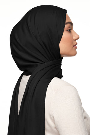 Black Silk Hijab