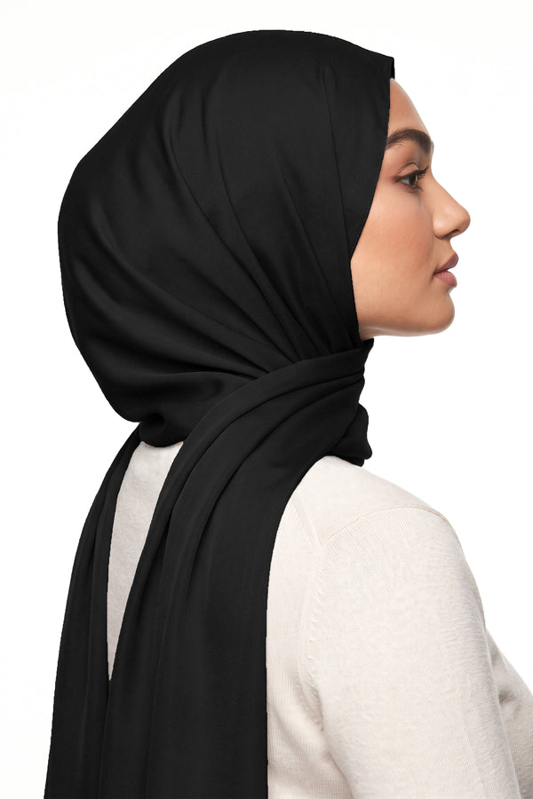 Black Silk Hijab