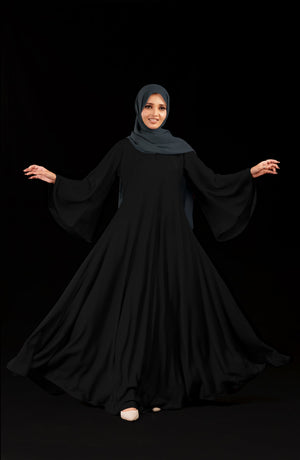 umbrella abaya in black color by malbus