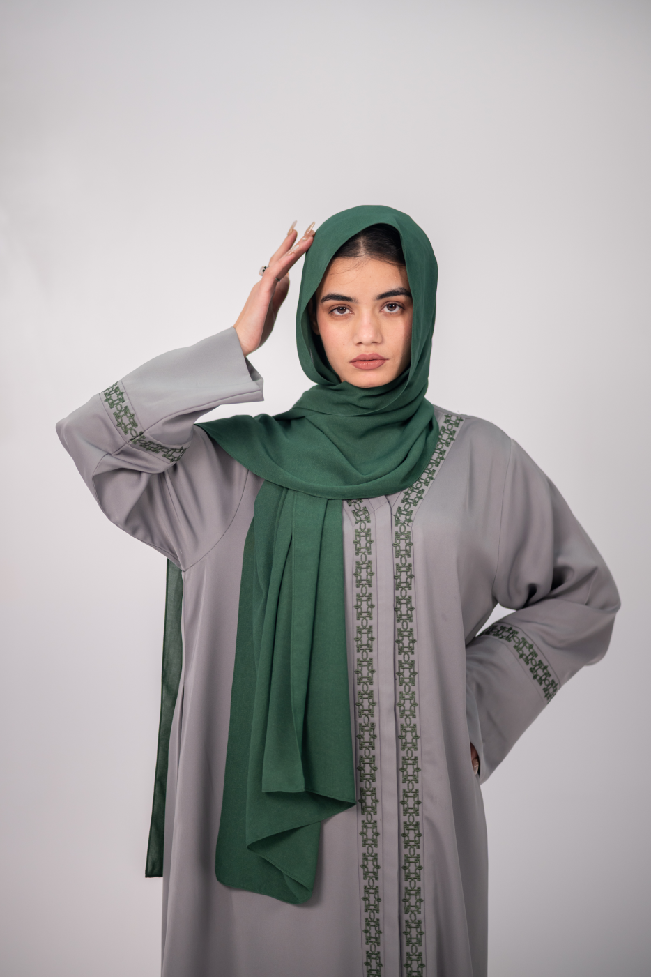 Bosphorus Sage Panel Abaya