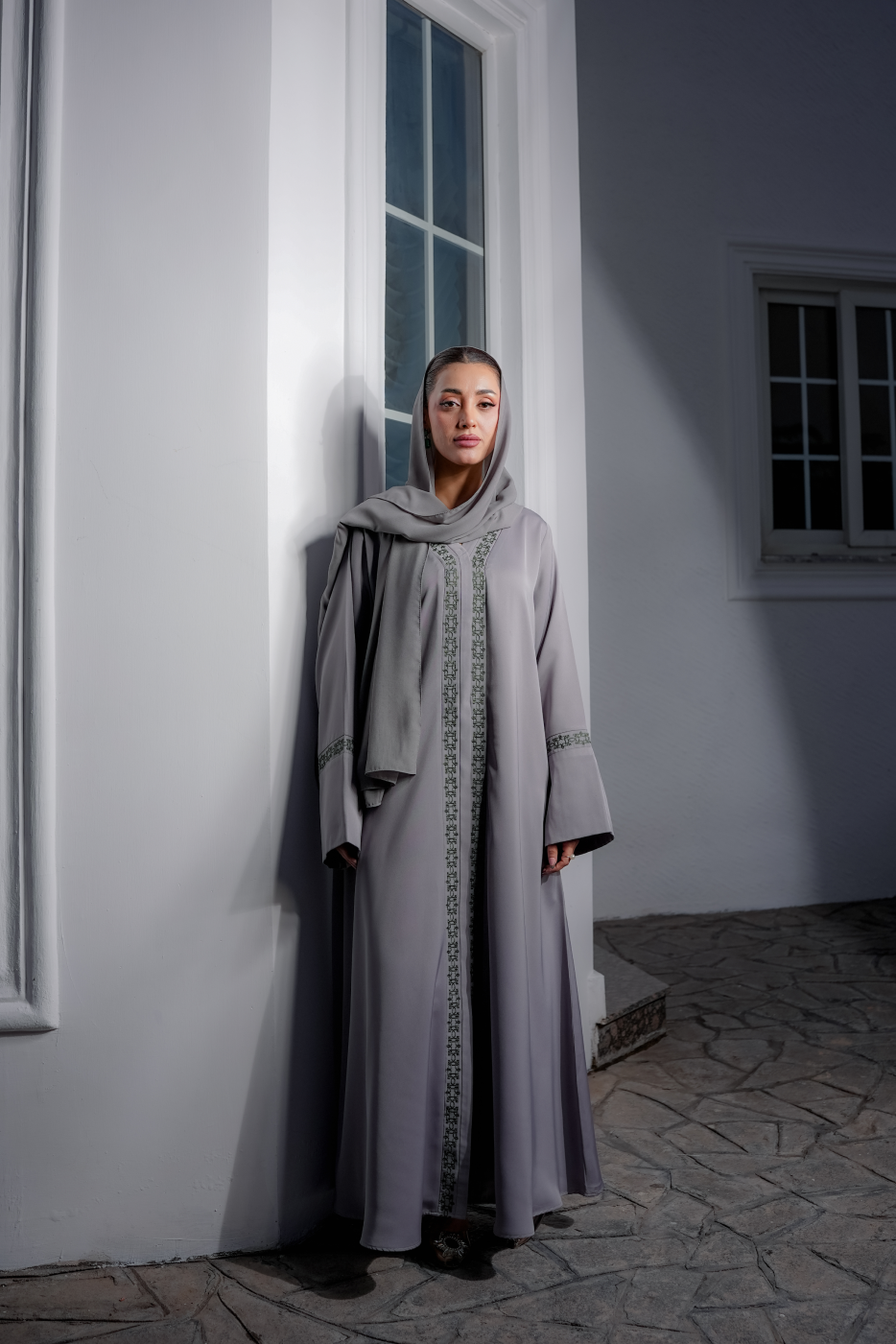 Bosphorus Sage Panel Abaya