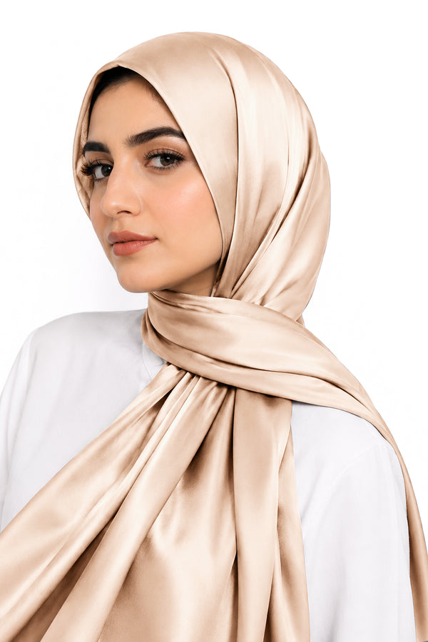 Butter Peach Silk Hijab