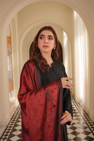 Crimson Royale Silk Shawl