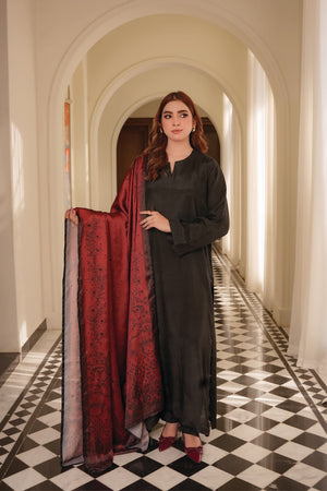 Crimson Royale Silk Shawl