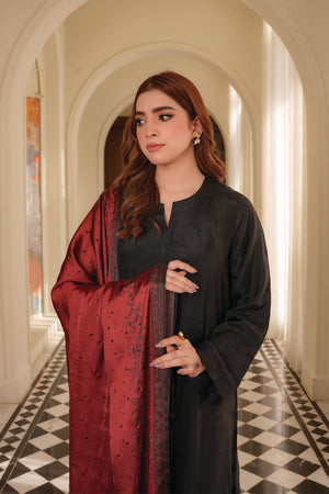 Crimson Royale Silk Shawl