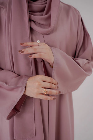 Dusty Rose Slit Abaya