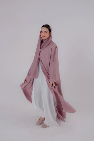 Dusty Rose Slit Abaya