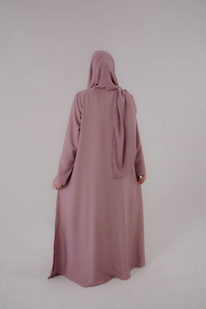Dusty Rose Slit Abaya