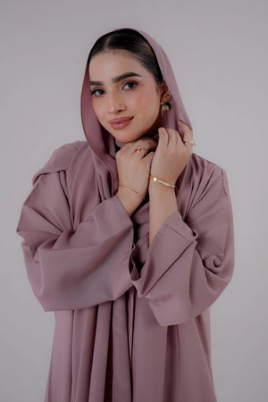 Dusty Rose Slit Abaya