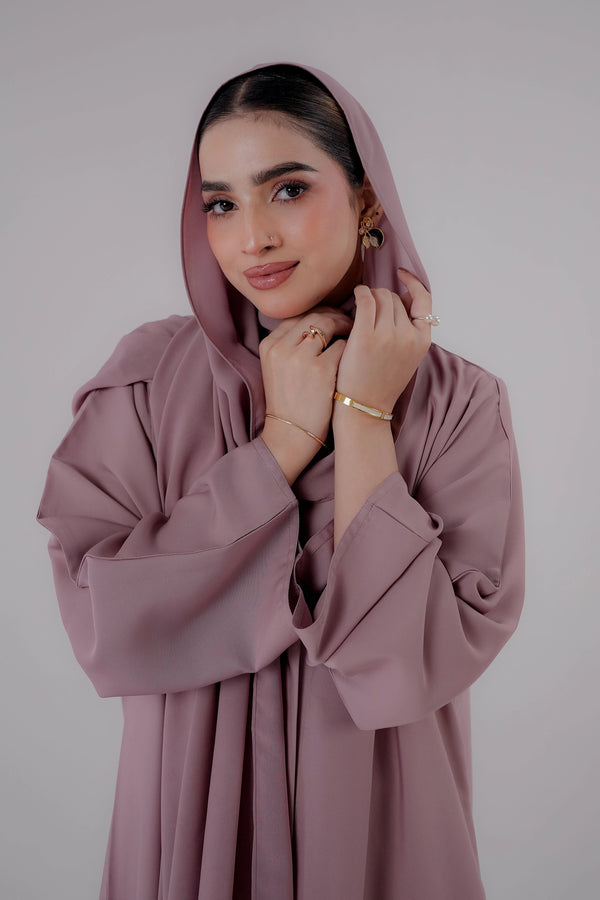 Dusty Rose Slit Abaya