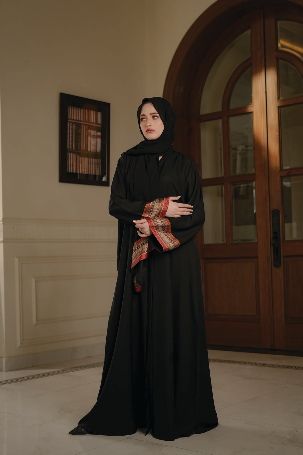 Gold Silk Edge Abaya