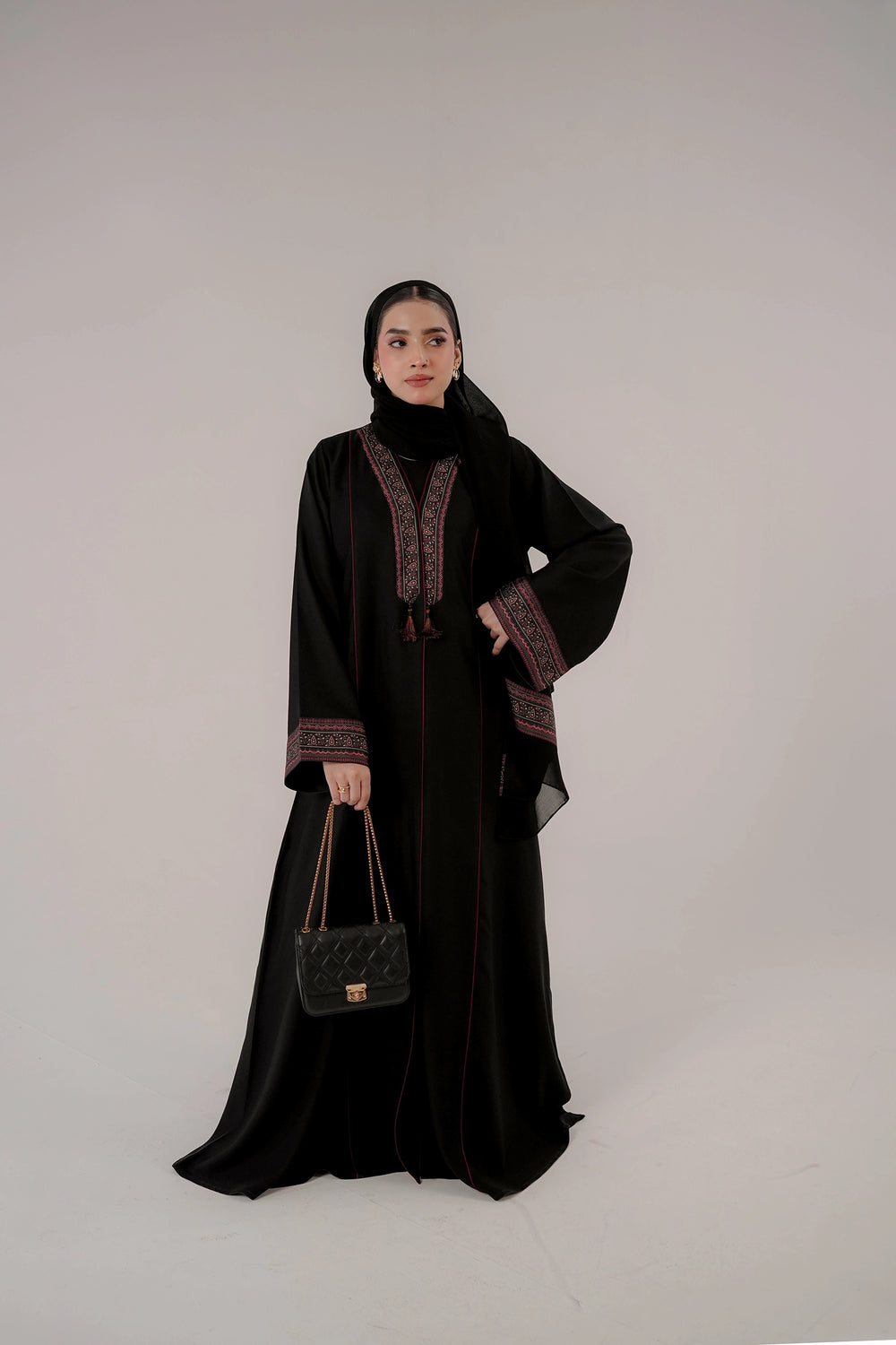 Heritage Noir Silk Edge Abaya