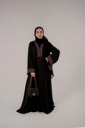 Heritage Noir Silk Edge Abaya