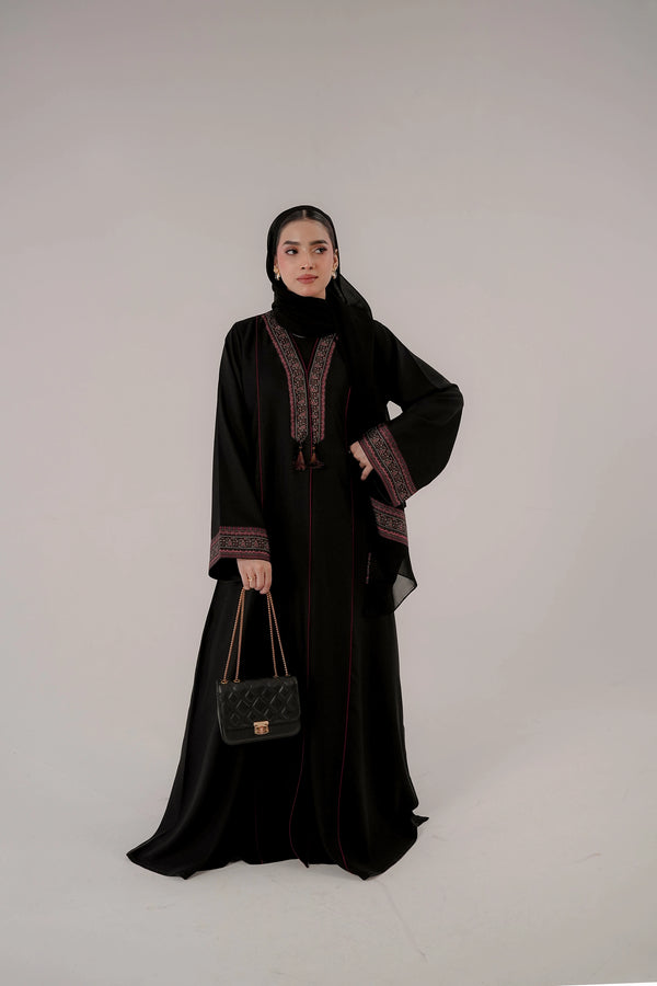 Heritage Noir Silk Edge Abaya