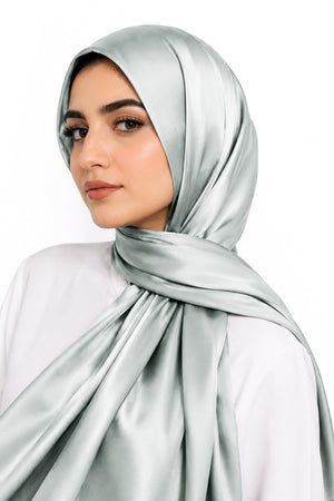 Ice Blue Silk Hijab