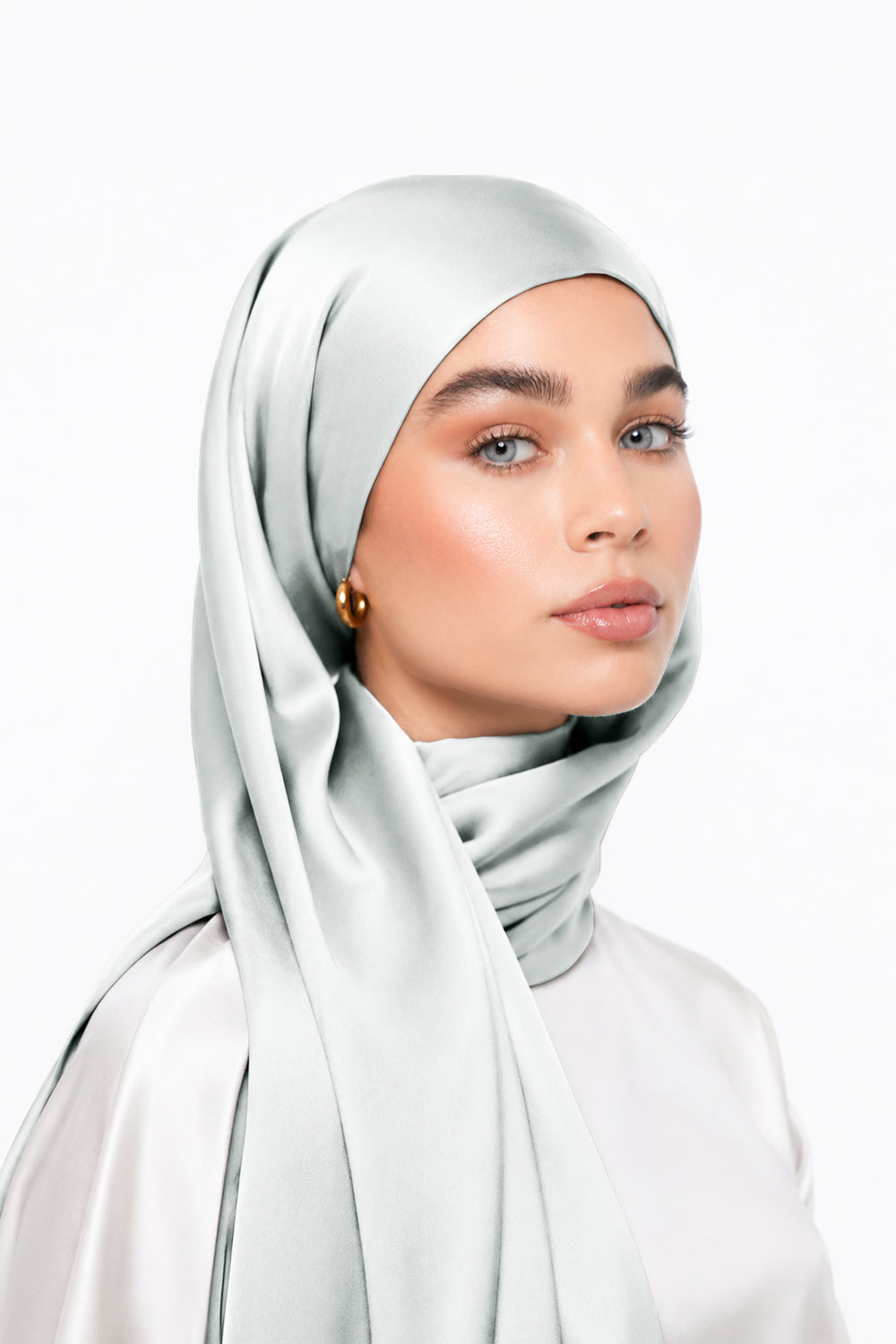 Ice Blue Silk Hijab