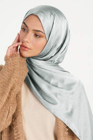 Ice Blue Silk Hijab