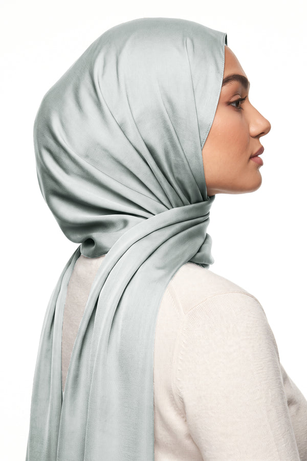 Ice Blue Silk Hijab
