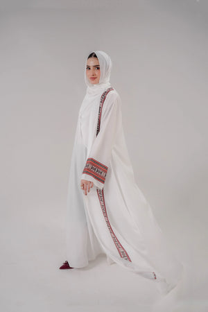 Ivory Heritage Silk Edge Abaya
