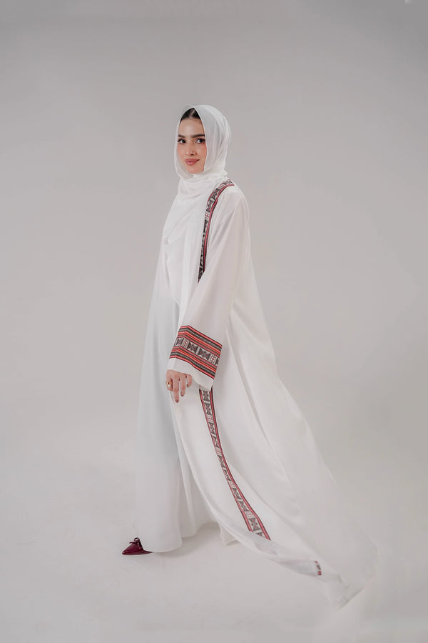 Ivory Heritage Silk Edge Abaya
