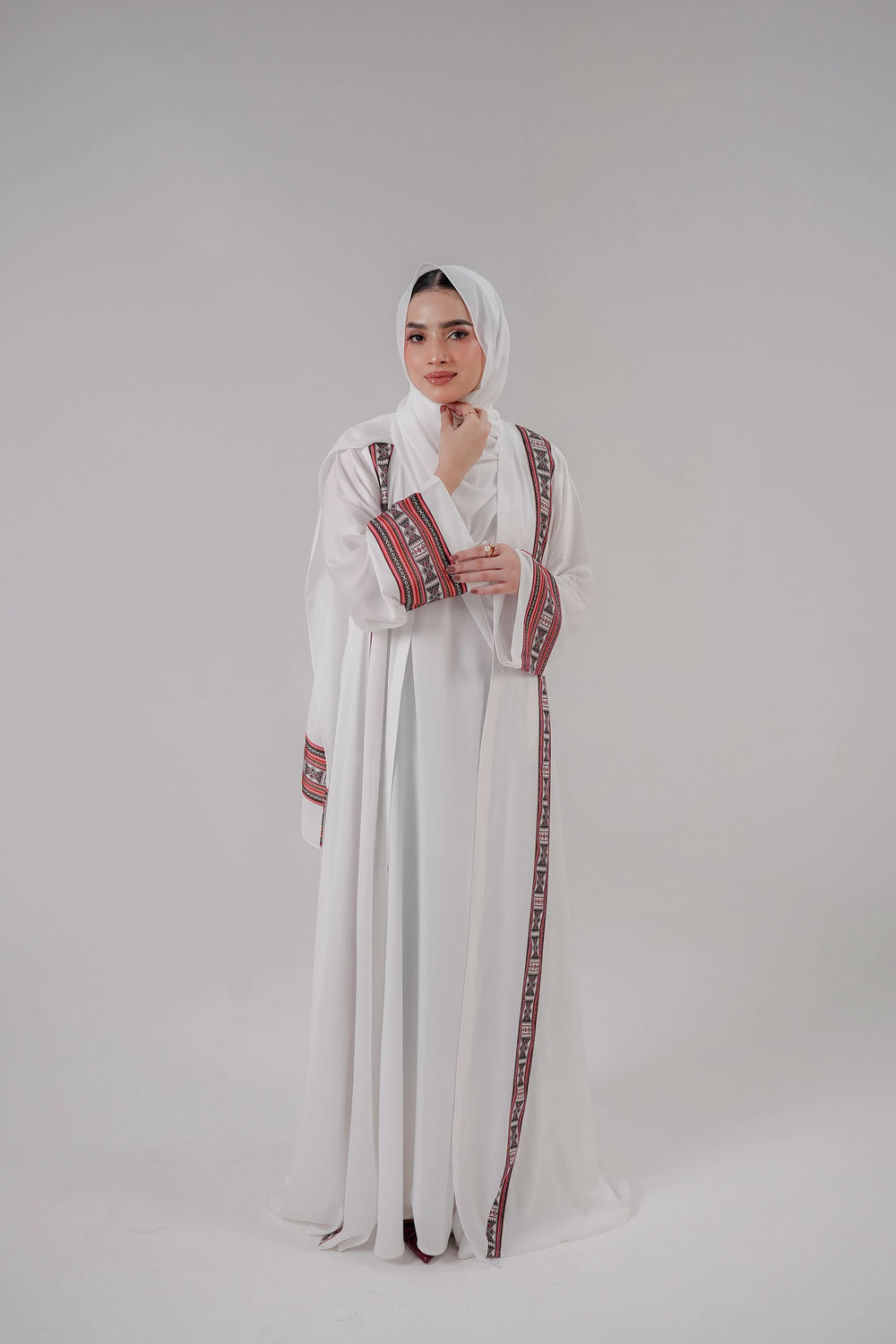 Ivory Heritage Silk Edge Abaya