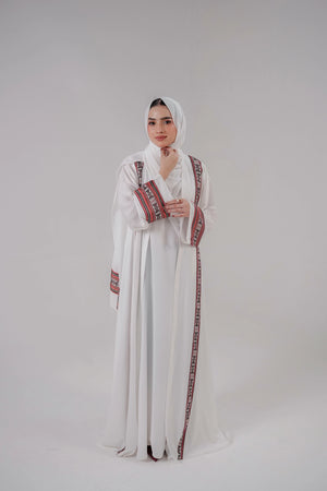 Ivory Heritage Silk Edge Abaya