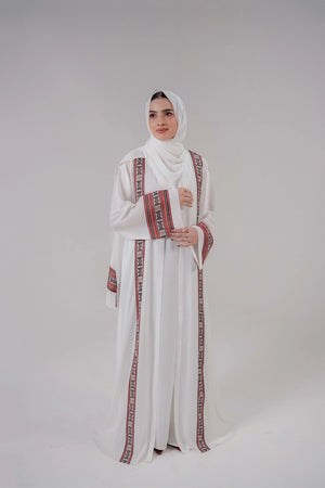 Ivory Heritage Silk Edge Abaya