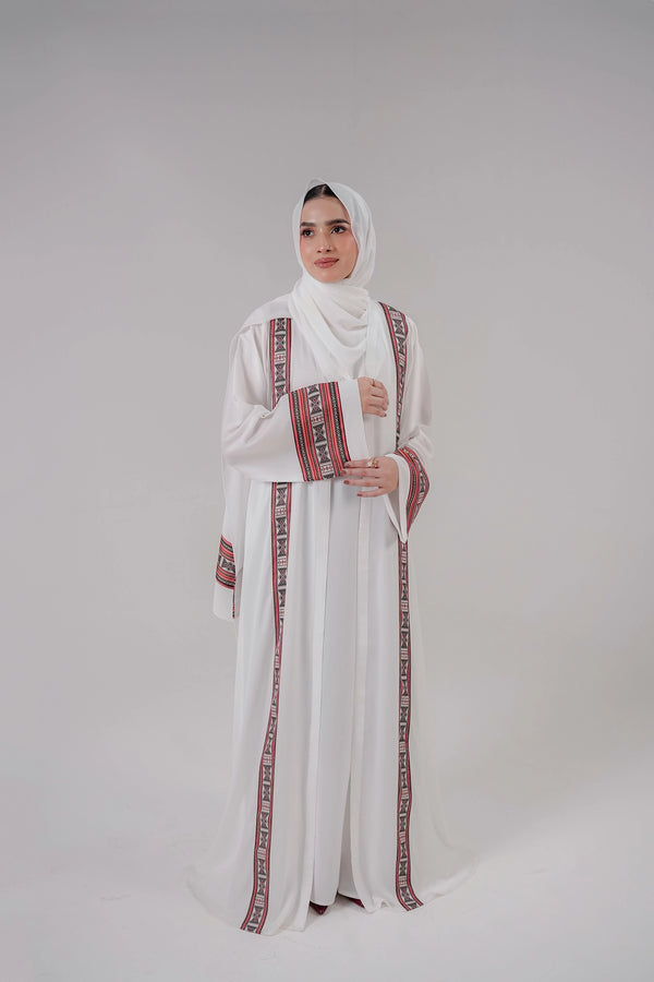 Ivory Heritage Silk Edge Abaya